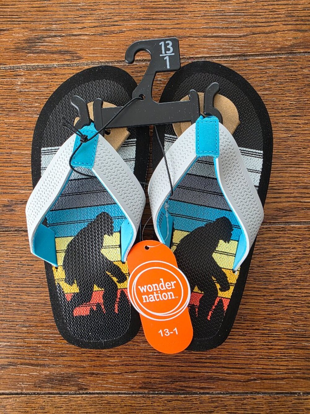 Wonder Nation Kids Bigfoot Flip-Flops Size 13/1